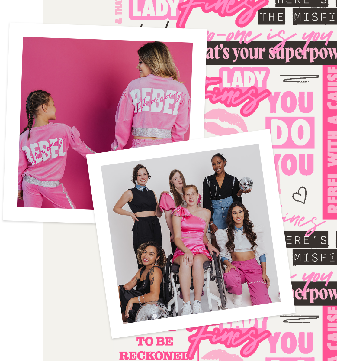 Lady Fines Adaptive Clothing Shown by Disabled Models in Polaroid-style photos