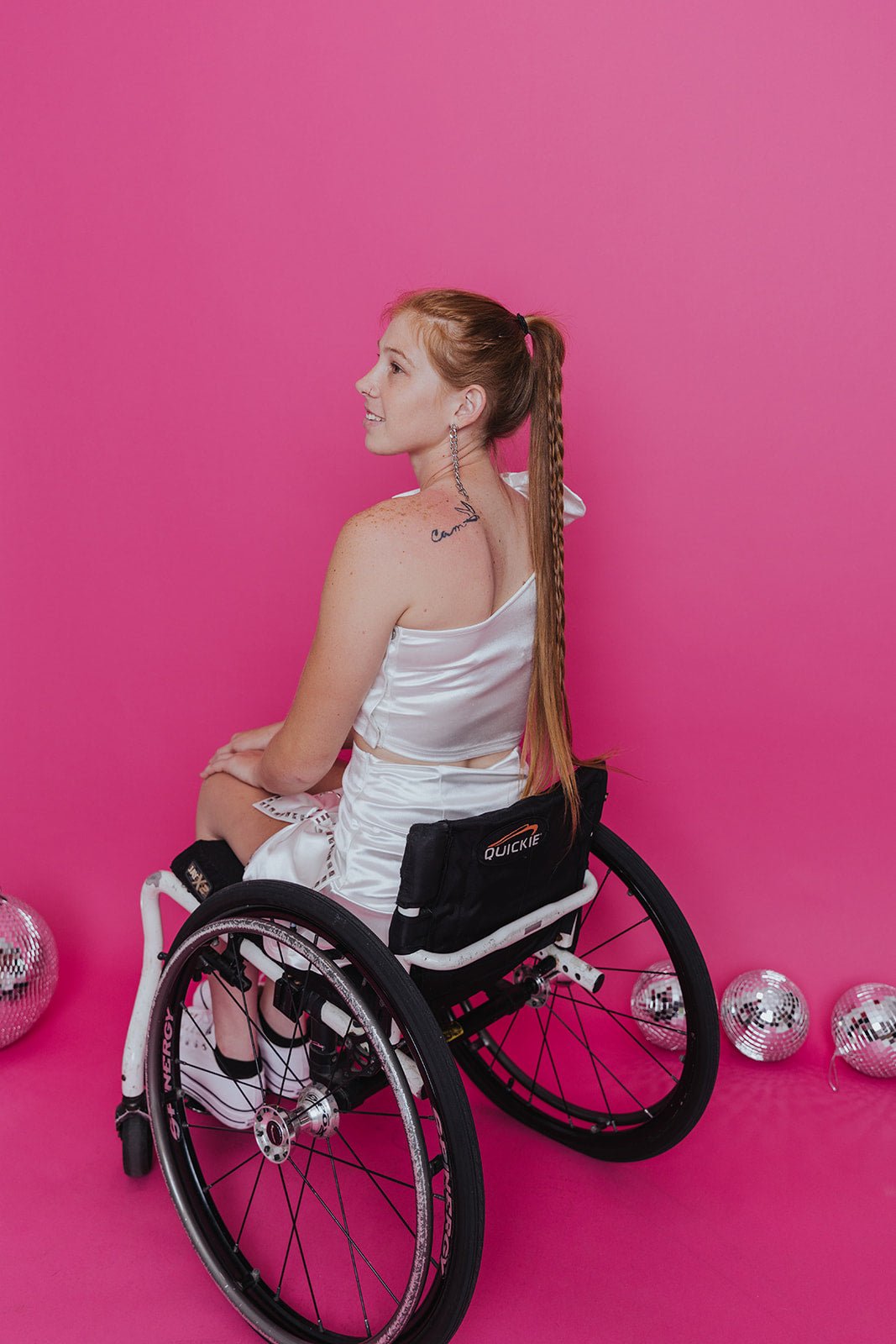 'She’s Giving Barbie' One-Should Adaptive Top - Lady Fines