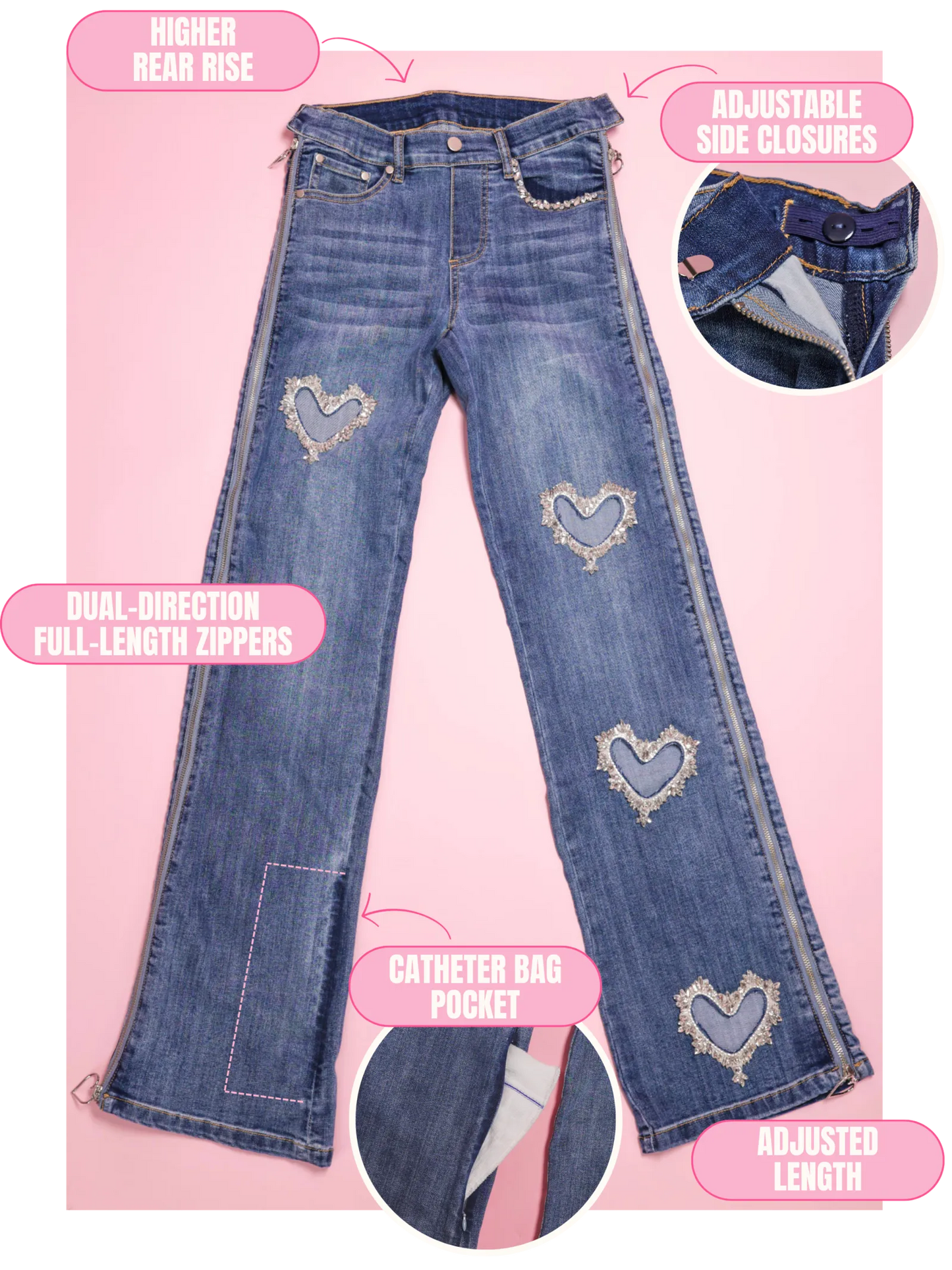 Pretty Lovestruck Adaptive Jeans