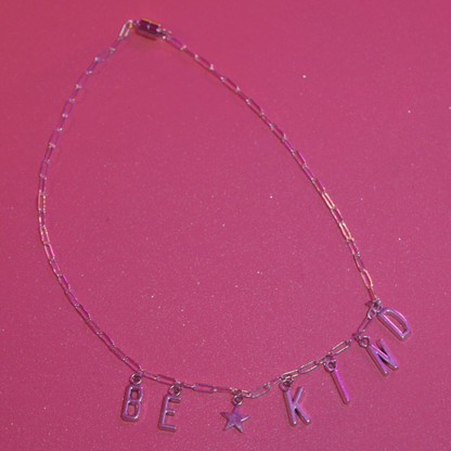 Be Kind Necklace (Silver edition) with a Silver Star Charm