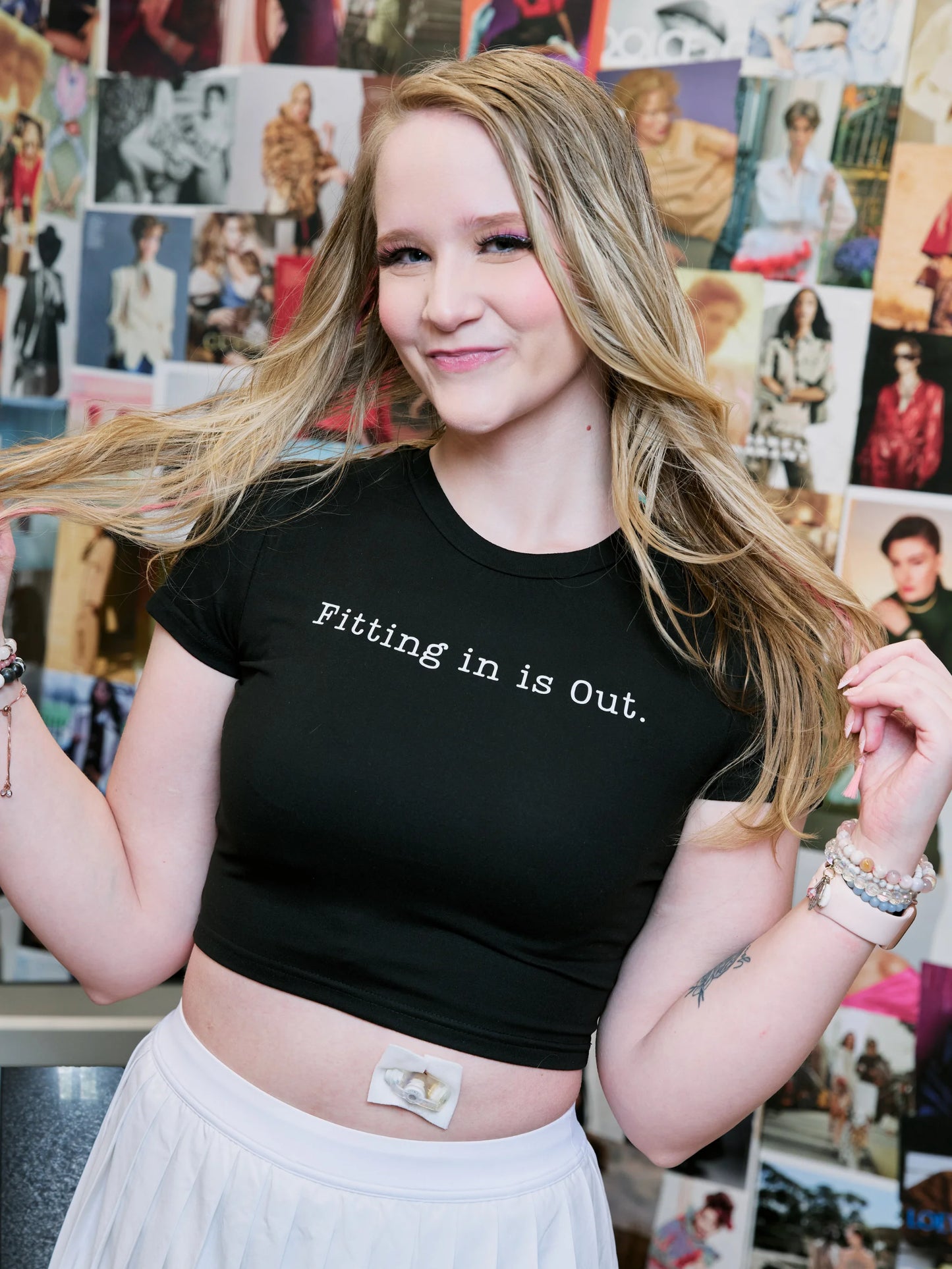 Fitting In Is Out Cropped Tee