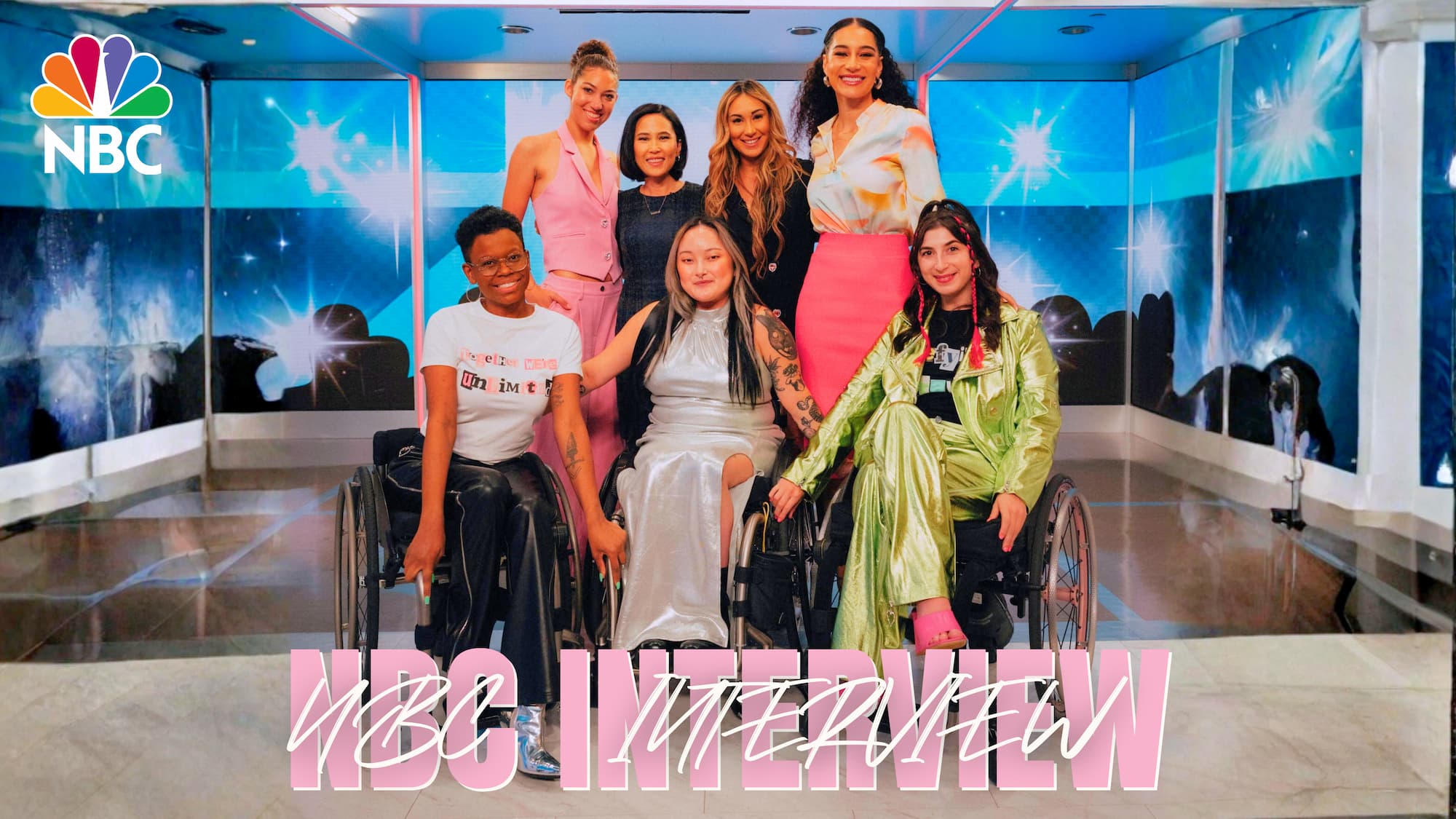 Group of women on NBC set with “NBC Interview” title