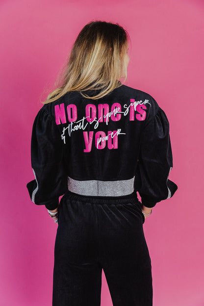 'No One is You' Adaptive Tracksuit Jacket with Port & IV Access - Lady Fines