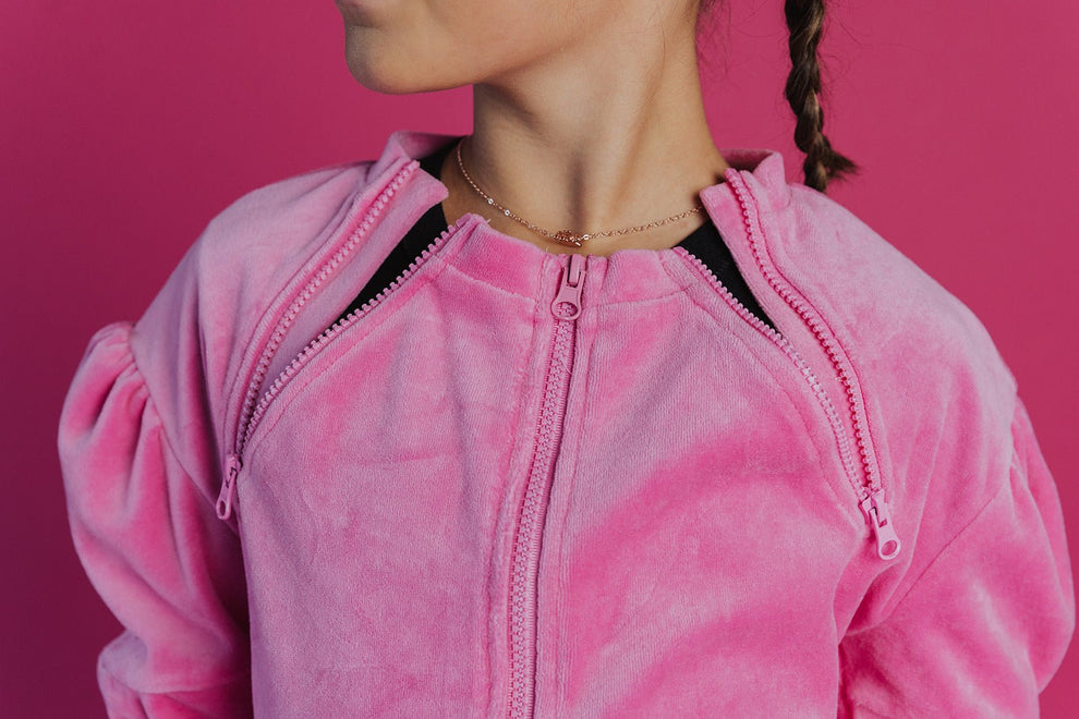 Pink Port & IV Access Jacket for Girls | Lady Fines Adaptive Clothing